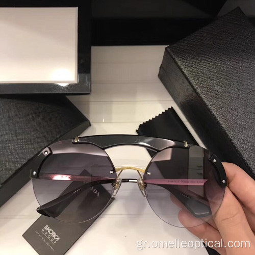Ζεστό πωλούν Rimless γυαλιά ηλίου με πολύχρωμο φακό
